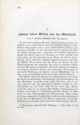 168 - 183 Johann Adam Möhler und das Mönchtum