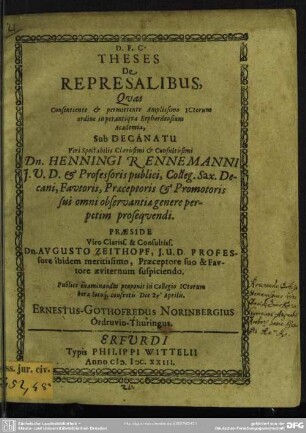 Theses de repressalibus