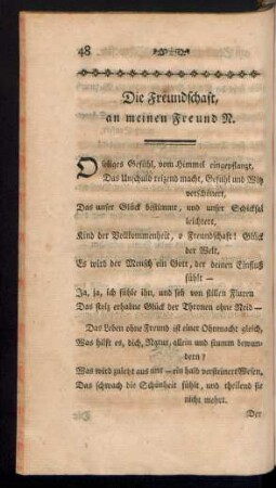 Die Freundschaft, an meinen Freund N.