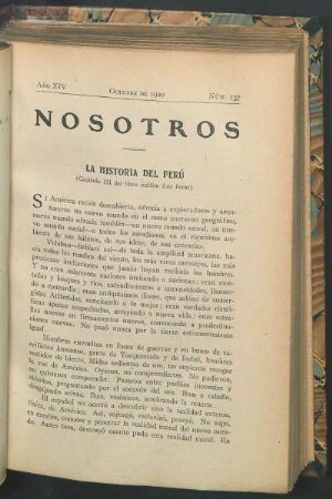 La historia del Perú : (Capítulo III del libro inédito Los Incas)