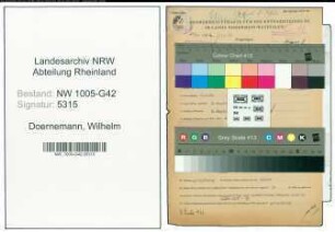Entnazifizierung Wilhelm Doernemann , geb. 21.08.1894 (Meister)