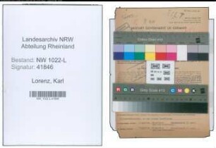 Entnazifizierung Karl Lorenz , geb. 16.08.1891 (Geschaeftsfuehrer)