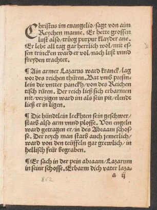 CHristus im euangelio/ sagt von aim || Reychen manne.