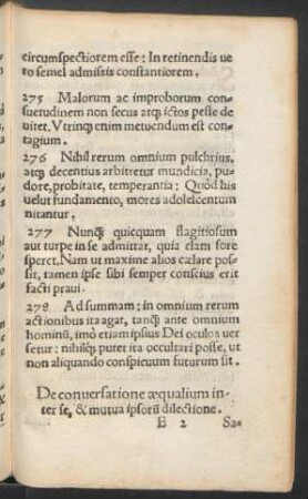 De conversatione aequalium inter se, & mutua ipsorum dilectione.