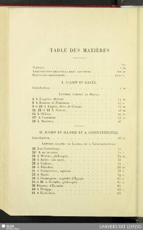 Table de matières