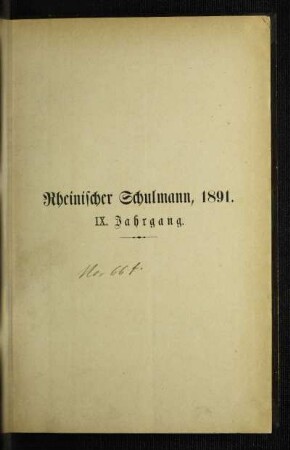 9: Rheinischer Schulmann - 9.1891