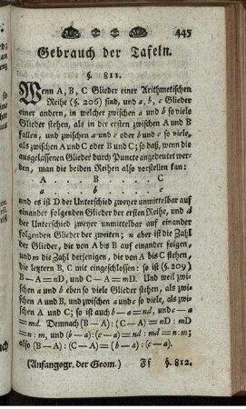 Gebrauch der Tafeln.