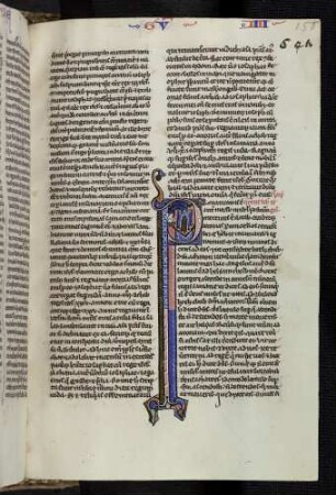Historisierte Initiale ((IV. Regum): P(revaricatus est autem): Achabs Sturz aus dem Obergemach