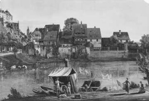 Dresden vom rechten Elbufer unterhalb der Augustusbrücke