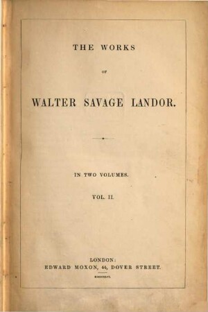 The works of Walter Savage Landor. 2
