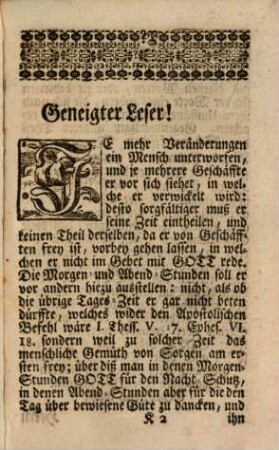 Herrn Benjamin Schmolckens, Past. Prim. und Inspect. der Evangelischen Kirchen und Schulen vor Schweidnitz, Gott-geheiligte Morgen- und Abend-Andachten : Nebst M. Christian Scrivers Gott-geheiligtem Beth-Altar Frommer Christen, Zweyter Theil