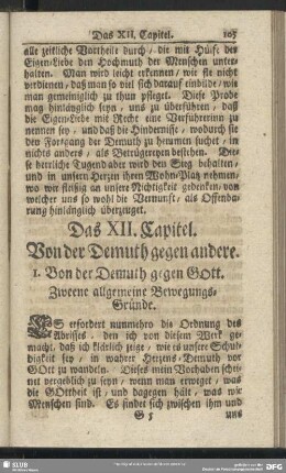 Das XII. Capitel. Von der Demuth gegen andere