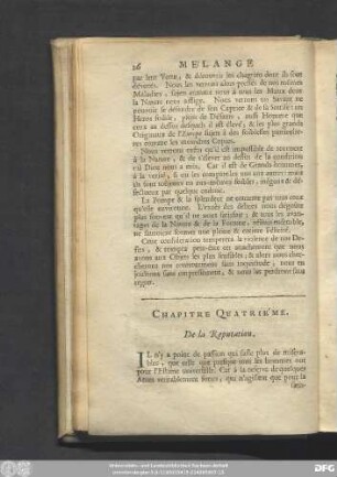 Chapitre Quatriéme. De la Reputation.