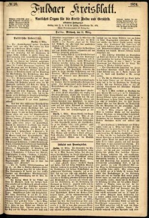 Ausgabe vom Mittwoch, den 11. März 1874.