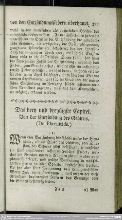 Das drey und dreyßigste Capitel. Von der Entzündung des Gehirns. (De Phrenitide.)