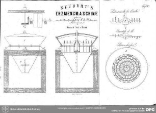 Tafel IV - Neubert´s Erzmengmaschine gebaut von der Maschinenfabrik F. A. Münzner in Obergruna