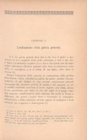 Capitolo V. L' estinzione della patria potestà