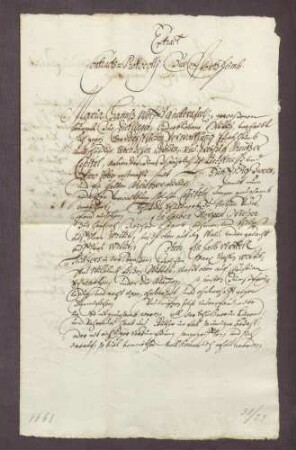 Gültbrief von Hans Wolf Knellers Witwe Maria von Dietlingen gegen die geistliche Verwaltung zu Pforzheim