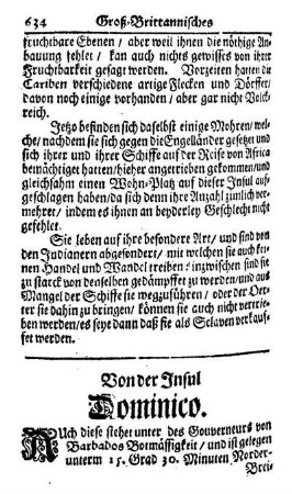 Von der Insul Dominico.