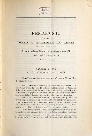 Rendiconti. 5. 1889, Sem. 1