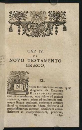 243-320, Cap. IV. De Novo Testamento Graeco