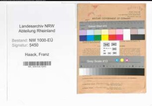 Entnazifizierung Franz Haack, geb. 23.10.1901 (Schreiner)
