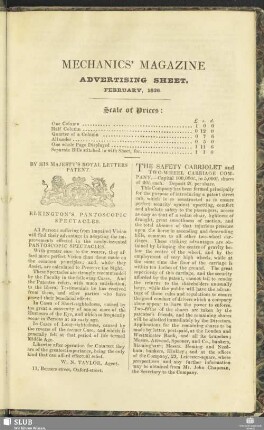 Advertising Sheet. February, 1836