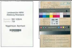 Entnazifizierung Bernhard Niggemeyer , geb. 11.04.1893 (Schuldirektor)