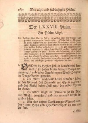 Der LXXVIII. Psalm. Ein Psalm Asaph.