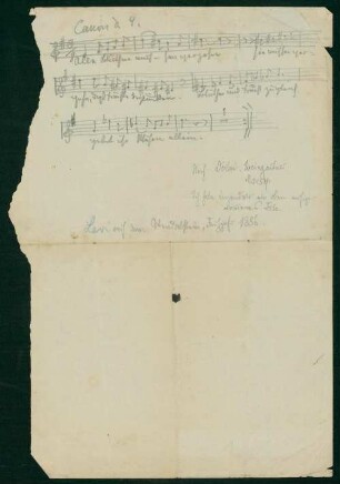 UB Gießen, Hs NF 832 - Canon à 4[Musikstück, Komposition]. - UB Gießen, Hs NF 832