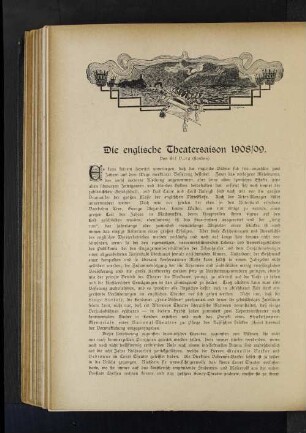 Die englische Theatersaison 1908/09