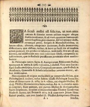 Specimen compendii philologici in usum studiosae iuventutis, quae ... philologiae et antiquitatibus SS. operam dat