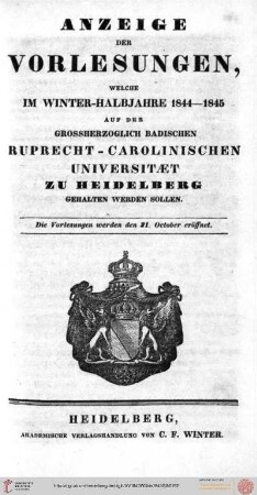 Wintersemester 1844/1845