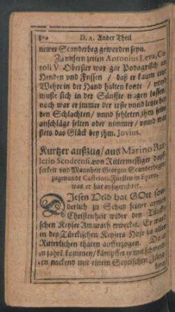 Kurtzer außzug/ aus Marino Barletio Scodrensi ...