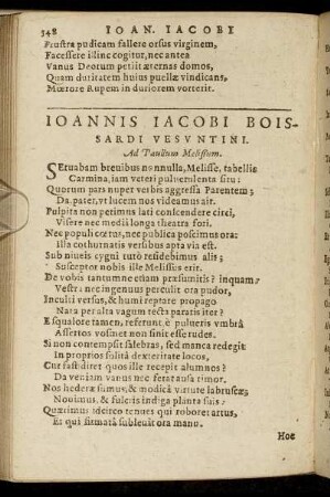 Joannis Jacobi Boissardi Vesuntini.