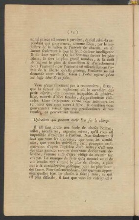 Opérations qui peuvent avoir lieu sur le champ