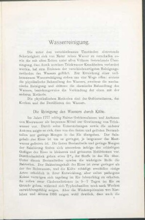 Wasserreinigung.