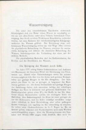Wasserreinigung.