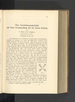 Über Verschiebungselastizität und ihren Zusammenhang mit der innern Reibung.