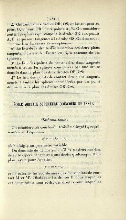 École normale supérieure (concours de 1886).
