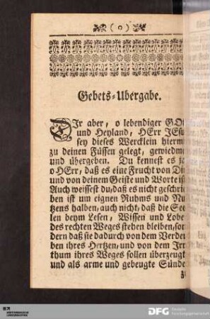 Gebets-Ubergabe.