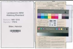 Entnazifizierung Heinrich Billen , geb. 18.04.1902 (Werkfuehrer)
