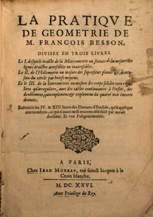 La pratique de Geometrie ...