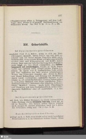 XIV. Geburtshülfe