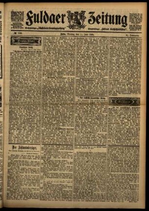 Erste Ausgabe vom Montag, den 11. Juli 1904.