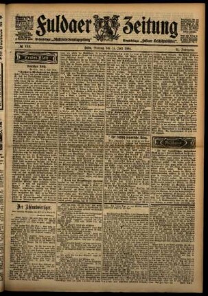 Erste Ausgabe vom Montag, den 11. Juli 1904.