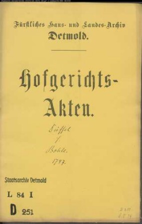 Düffel (Düvel), Hermann zu Alverdissen gegen den Hämelschen Krüger Christ. Bohle zu Alverdissen - Rückgabe von Länderei