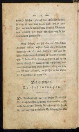 Das 5. Kapitel. Vorbedeutungen.
