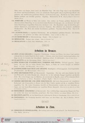 Arbeiten in Zinn (Nr. 131 - 165)