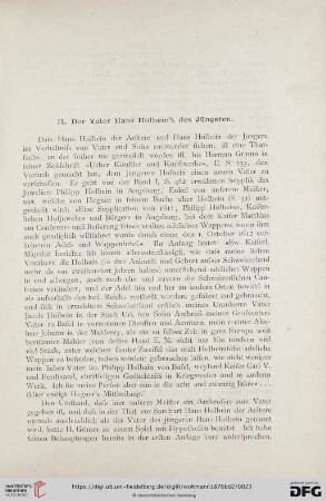 II. Der Vater Hans Holbein's des Jüngeren